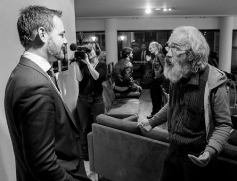 David Rickerby and Aarhus’ Mayor Jacob Bundgaard at S(h)ave Dave LIVE, November 12, 2013 (Photo: Jonas Høholt)